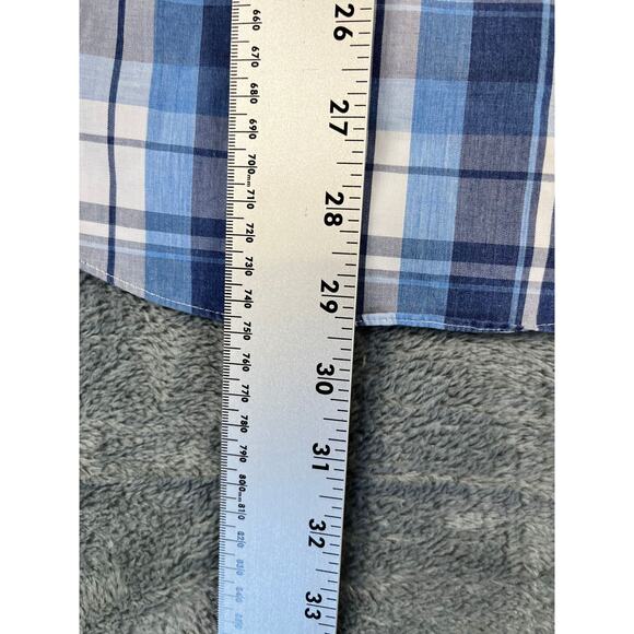 Men's Brooks Brothers Regent Blue Plaid Button Down Shirt Cotton - Excellent - Picture 9 of 10